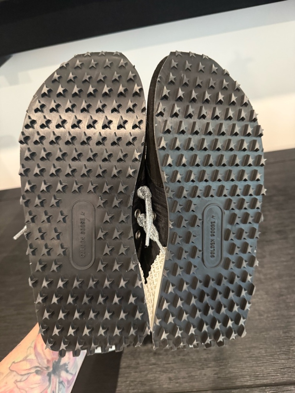 Golden Goose Black Silver Accent Athletic Sneakers - Picture 8 of 9